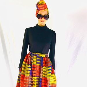 Ankara Flair Skirt with Head Wrap